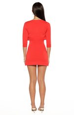 Nieve Red Two Piece Knit Mini Dress and Cardigan Image