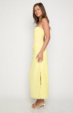 Nikki Yellow Sequin Strapless Maxi Dress Image