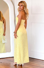 Nikki Yellow Sequin Strapless Maxi Dress Image
