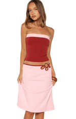 Orlanda Pink Strapless Contrast Top Image