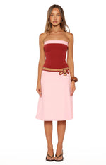 Orlanda Pink Strapless Contrast Top Image