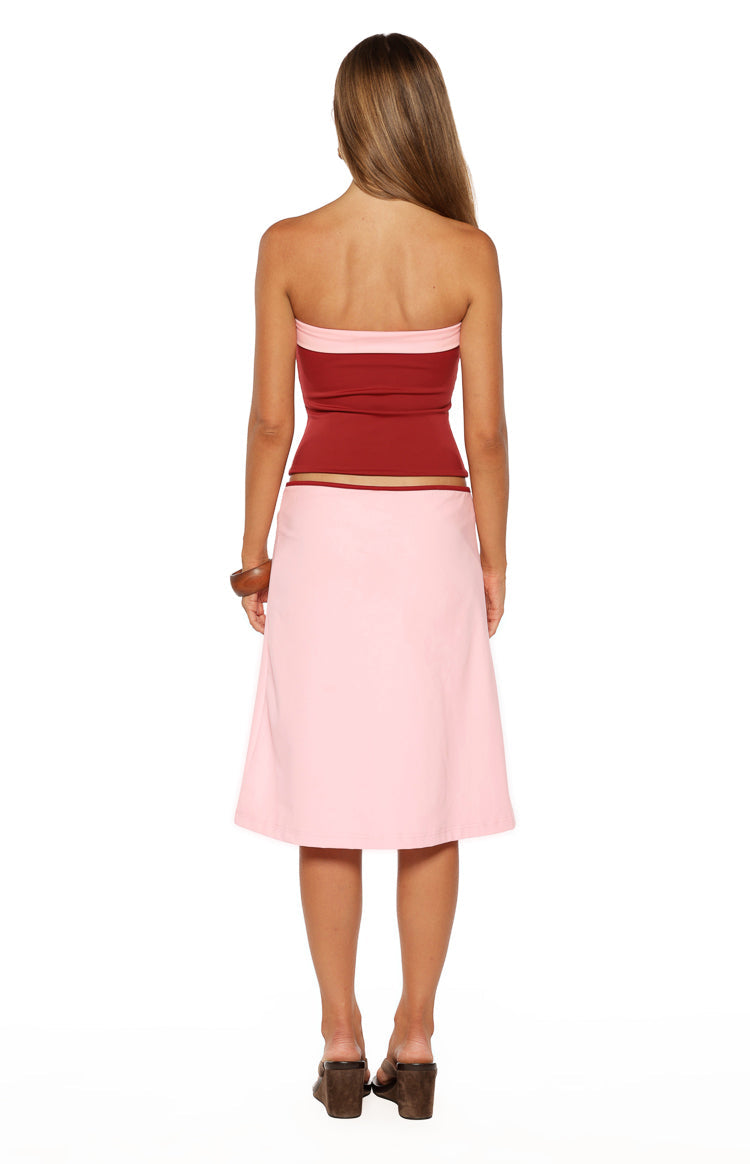 Orlanda Pink Strapless Contrast Top Image