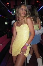 Penny Lane Yellow Sequin Mini Dress Image