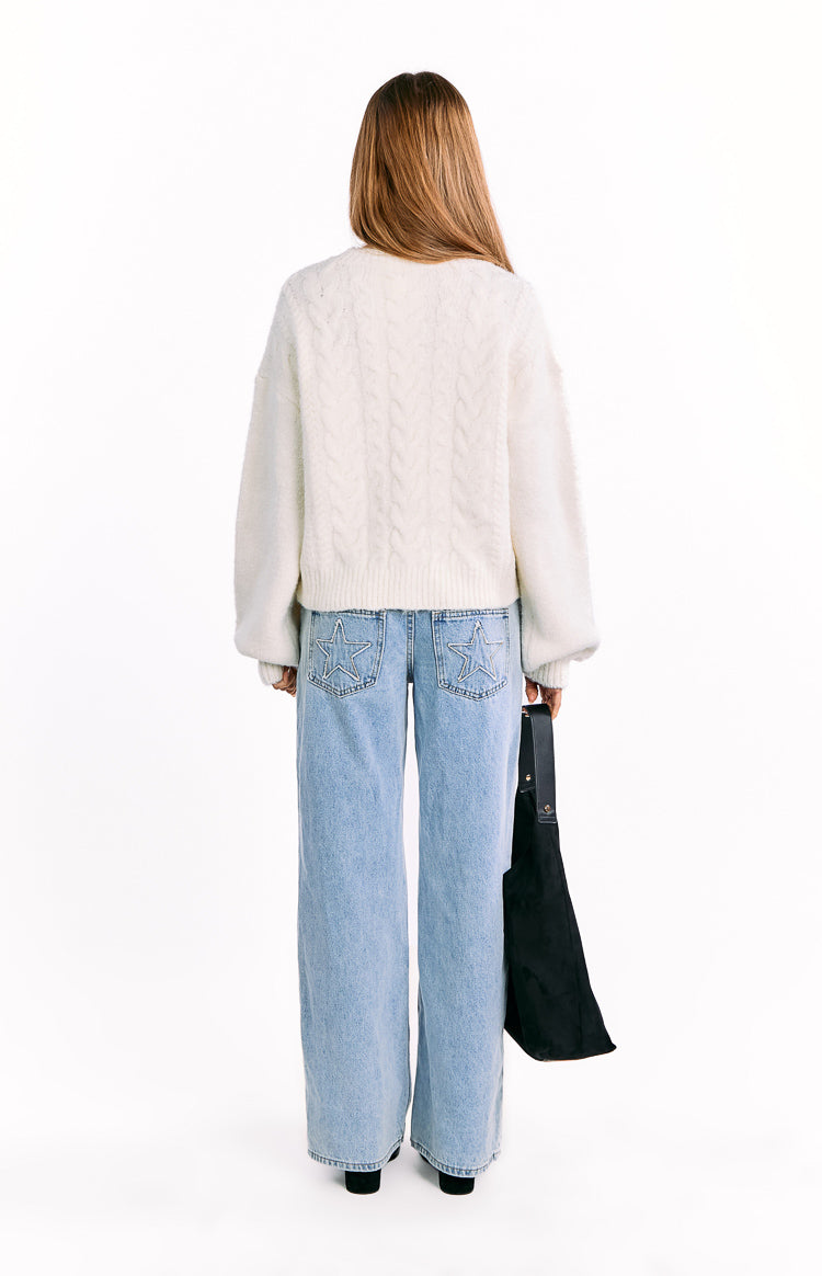 Percy Cream Cable Knit Cardigan Image