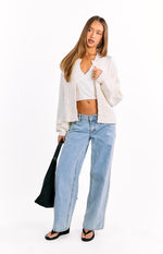 Percy Cream Cable Knit Cardigan Image