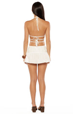 Peyton White Ruched Mini Skirt Image