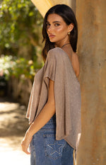 Pipa Metallic Knit Poncho Image
