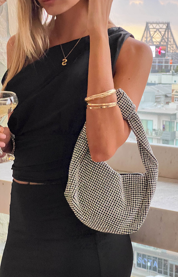 Pixi Silver Diamante Shoulder Bag Image