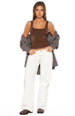 Prue Brown Scoop Neck Tank Top Image