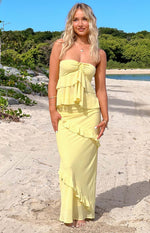 Raleigh Yellow Ruffle Maxi Skirt Image