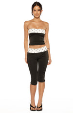 Reece Black Polka Dot Band Capris Image