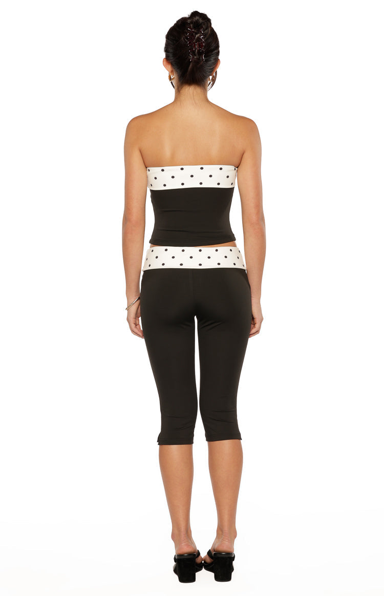 Reece Black Polka Dot Strapless Top Image
