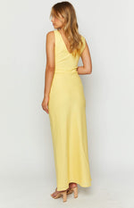 Resorts Yellow Linen Blend Maxi Dress Image