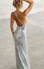 Riella Silver Sequin Maxi Dress Image