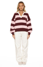 Rina Pink Stripe Polo Image
