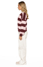 Rina Pink Stripe Polo Image