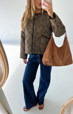 Robbie Leopard Print Quilted Jacket Image