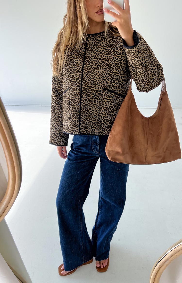 Robbie Leopard Print Quilted Jacket Image
