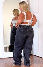 Robin Wide Leg Jeans Black Wash Image