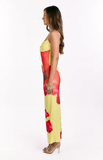 Rosalyn Red Hibiscus Print Maxi Dress Image