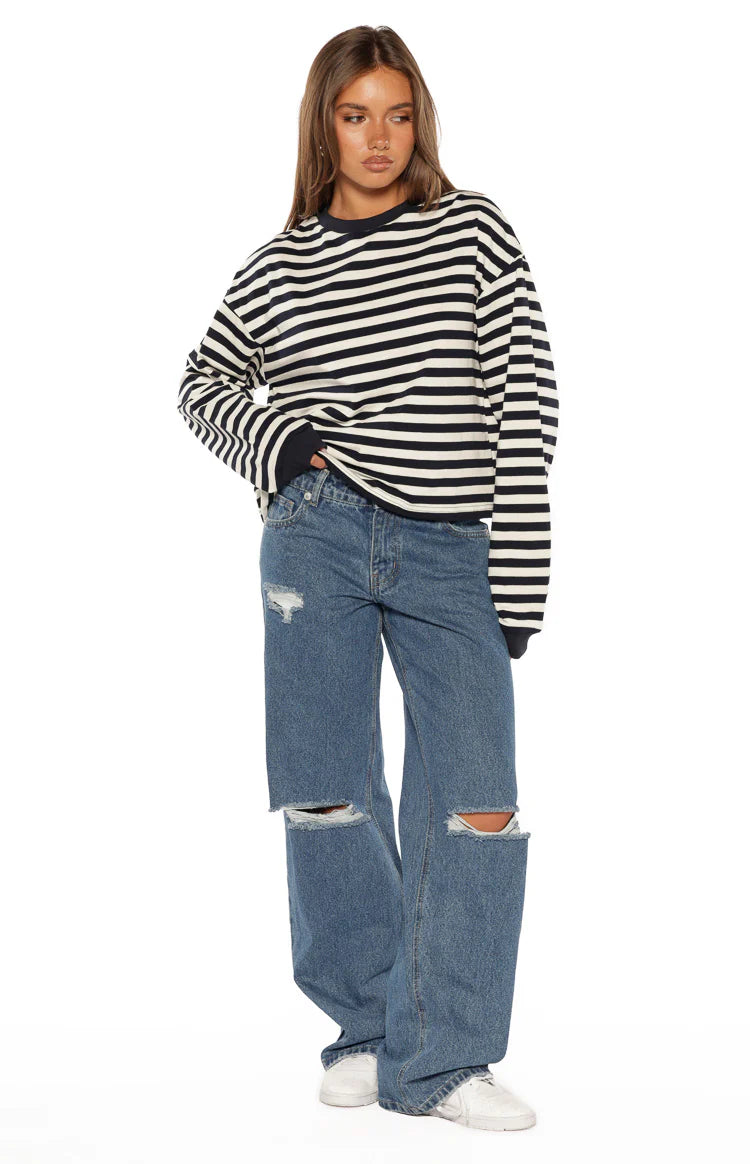 Roxie Mid Wash Ripped Jeans Image