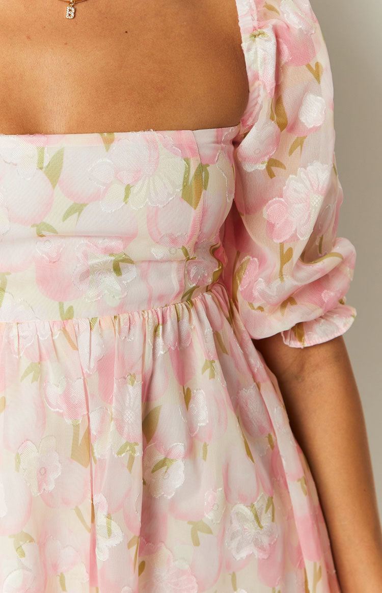 Rubi Pink Floral Babydoll Mini Dress Image