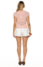 Rumi Pink Plaid Peter Pan Collar Top Image