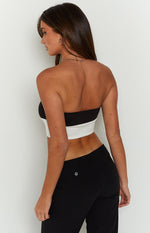 Samara White Strapless Crop Top Image