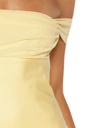 Sandie Yellow Off The Shoulder Mini Dress
