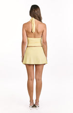 Say No More Yellow Trim Mini Skirt Image