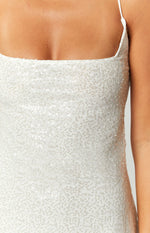 Say So White Beaded Mini Dress Image