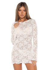 Serina White Lace Mini Dress Image