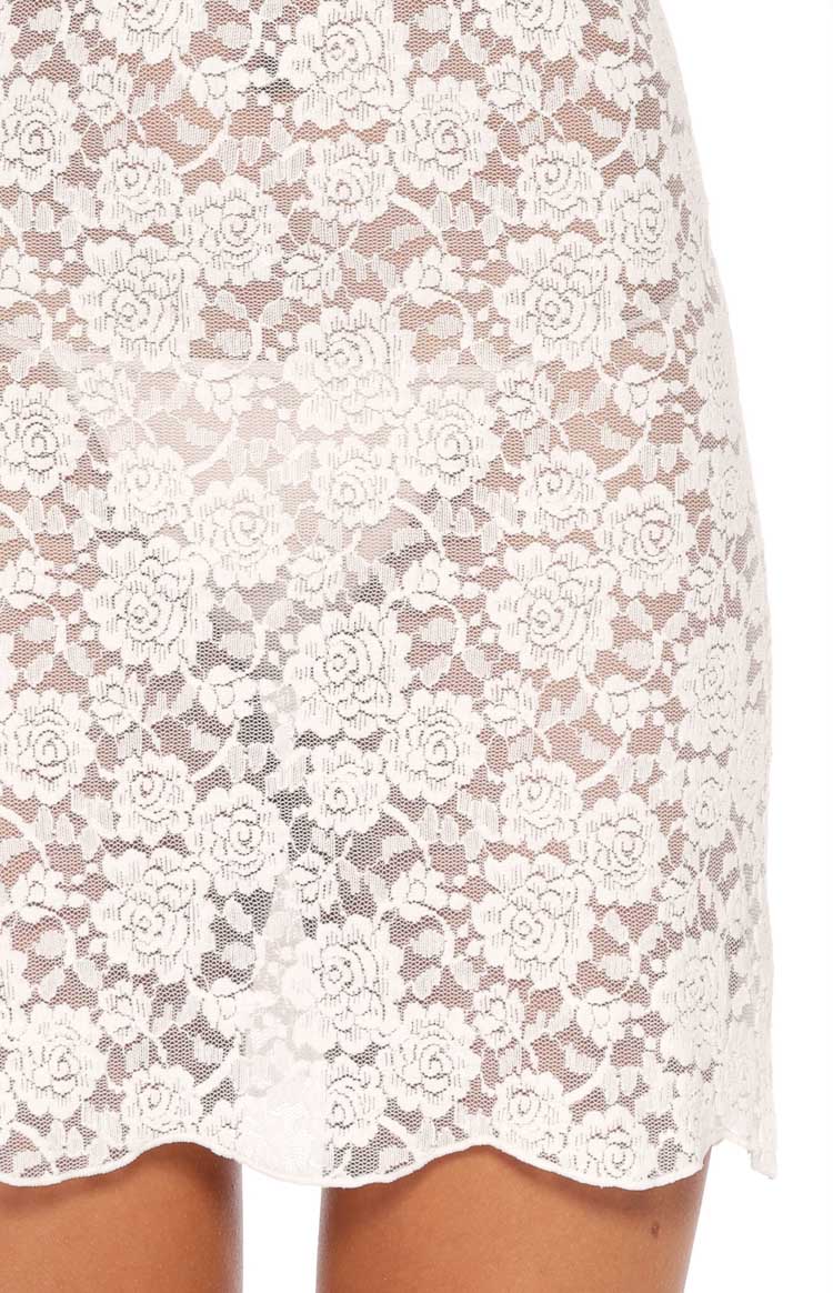 Serina White Lace Mini Dress Image