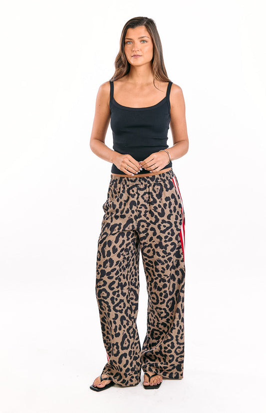 Sharly Leopard Red Racer Stripe Pants