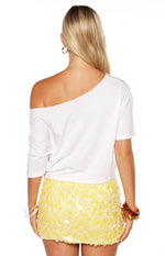 Spritz Yellow Sequin Party Mini Skirt Image