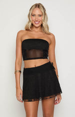 Stay Black Mesh Mini Skirt Image