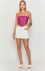 Storm Pink Sequin Strapless Top Image