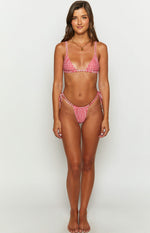 9.0 Swim Sumba Red Gingham Tie Up Bikini Bottoms Image