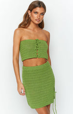 Sunny Green Crochet Mini Skirt Image