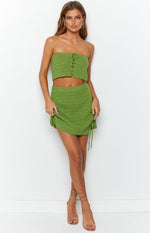 Sunny Green Crochet Mini Skirt Image