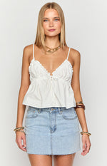 Sweet Pea White Tie Top Image