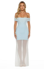 Tabitha Blue Off Shoulder Mesh Maxi Dress Image