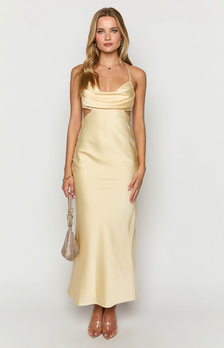 Taleah Yellow Cut Out Maxi Dress Image