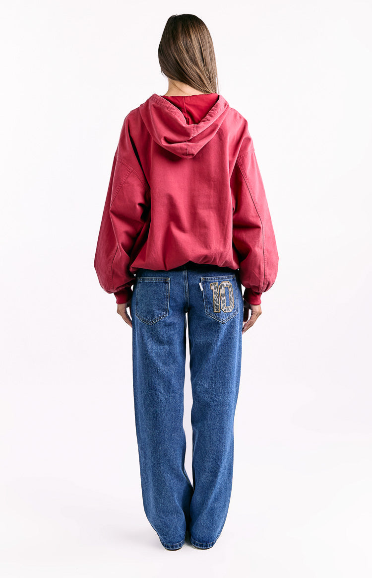 Tate Washed Red Oversized Hooded Jacket Image