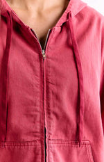 Tate Washed Red Oversized Hooded Jacket Image