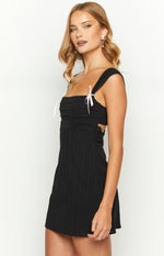 Taylor Black Tie Back Mini Dress Image