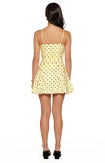 Teo Yellow Polka Dot Mini Dress Image