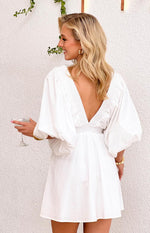 Torie White Short Sleeve Mini Dress Image