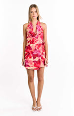 Trixie Yellow Orchid Cowl Neck Mini Dress Image