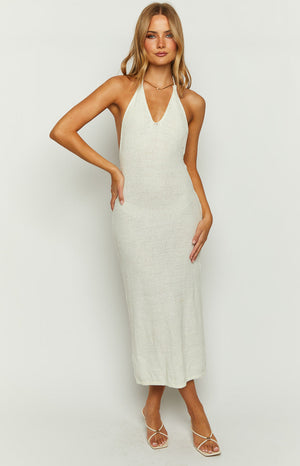 Tucson White Crochet Maxi Dress